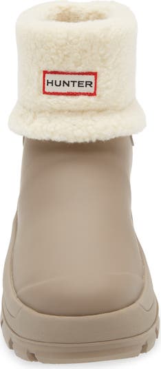 Cream hunter boots best sale