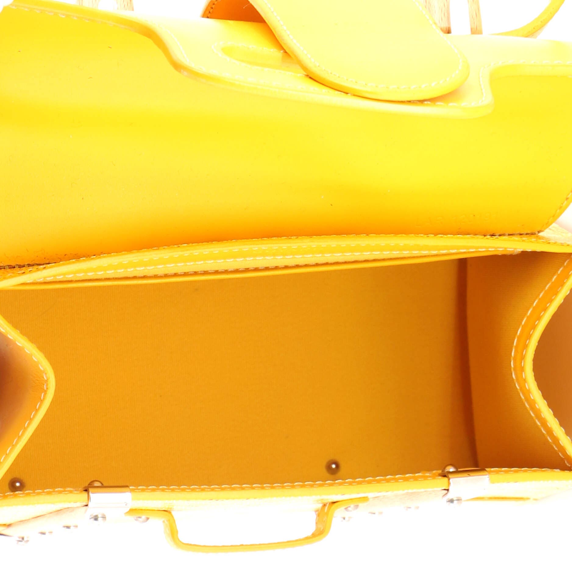 Structured Saigon Top Handle Bag Coated Canvas with Leather Mini, Alternate, color, Yellow