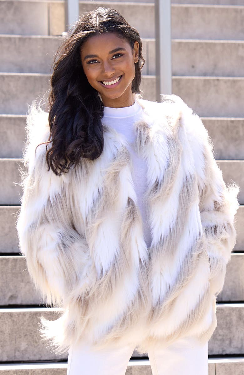 DONNA SALYERS FABULOUS FURS Simply Biased Faux Fur Jacket, Alternate, color,