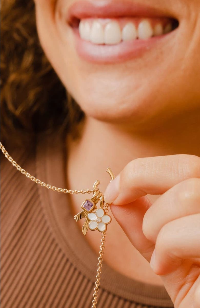 MADE BY MARY Rolo Charm Necklace with Link Lock, Alternate, color, Silver With Link Lock
