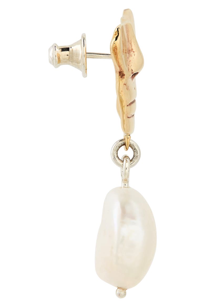 Portra Pearl Drop Earrings, Alternate, color, BRONZE