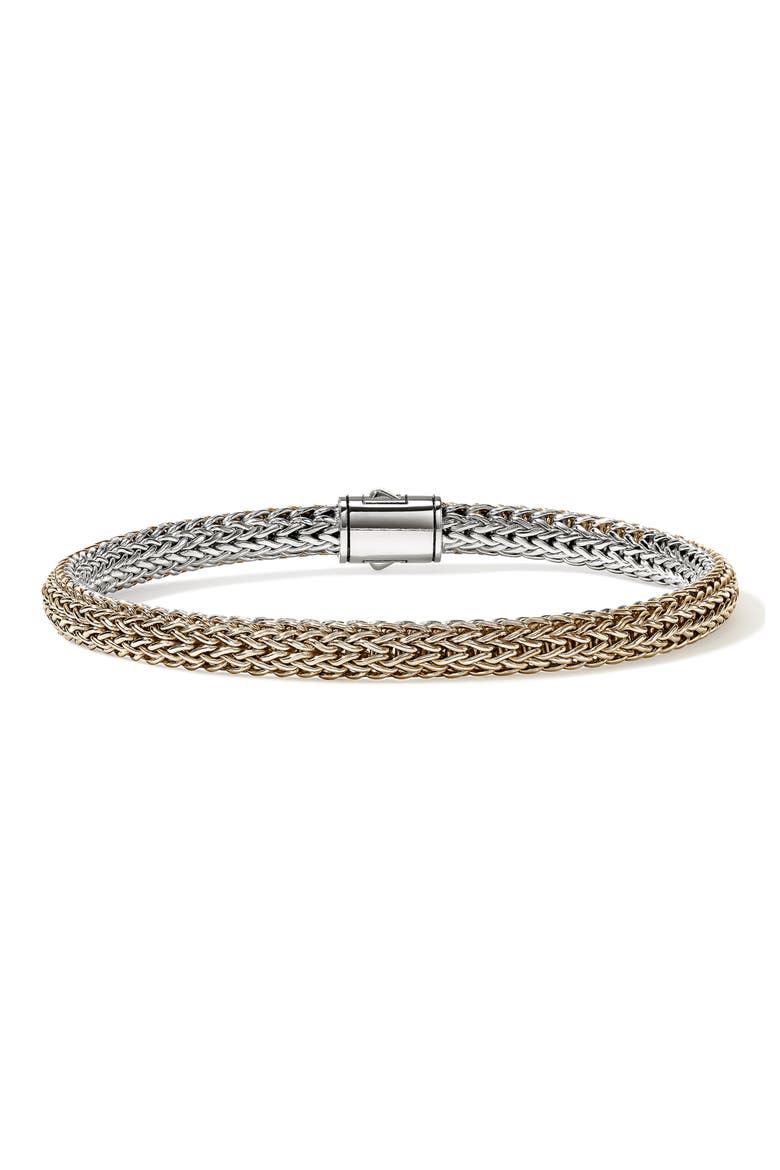 Icon Bracelet, Reversible, Diamonds, 5mm, Alternate, color, SILVER AND GOLD
