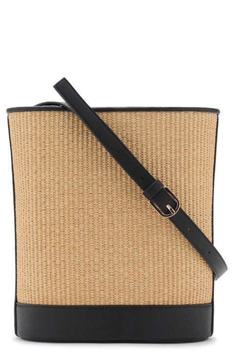 Medium Raffia Bucket Bag