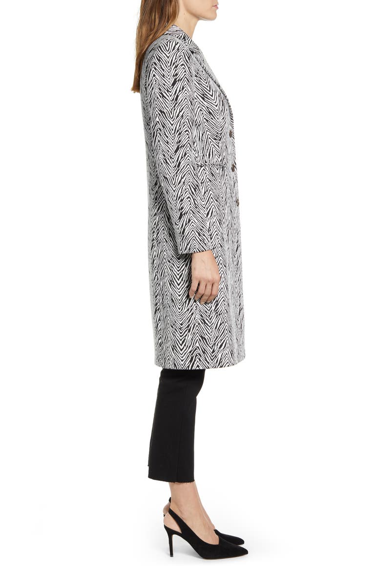 Zebra Jacquard Coat, Alternate, color, RICH BLACK