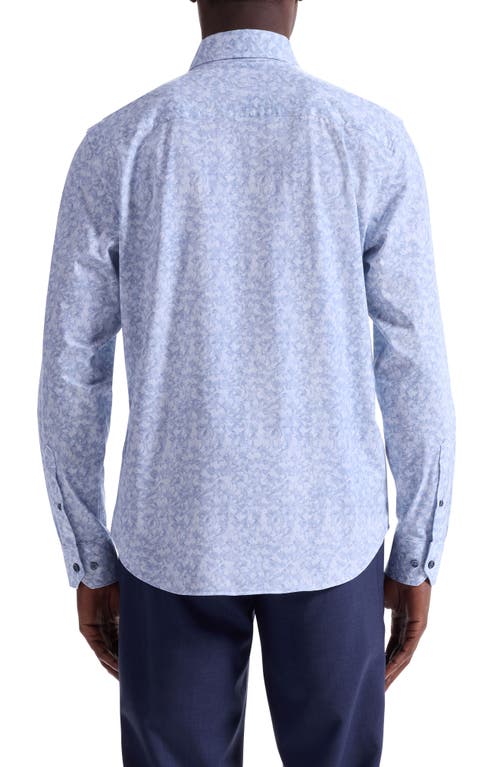 Bugatchi Devon Ooohcotton® Floral Button-up Shirt In Blue