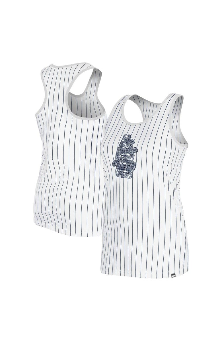 New Era Women's New Era White Chicago Cubs Gameday Pinstripe Tank Top, Main, color, White