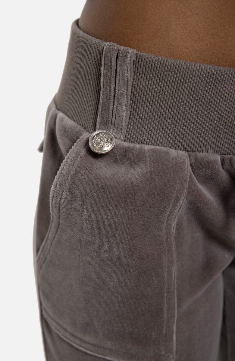 JADED LONDON Bootcut Cotton Blend Velour Military Pants, Alternate, color, Brown