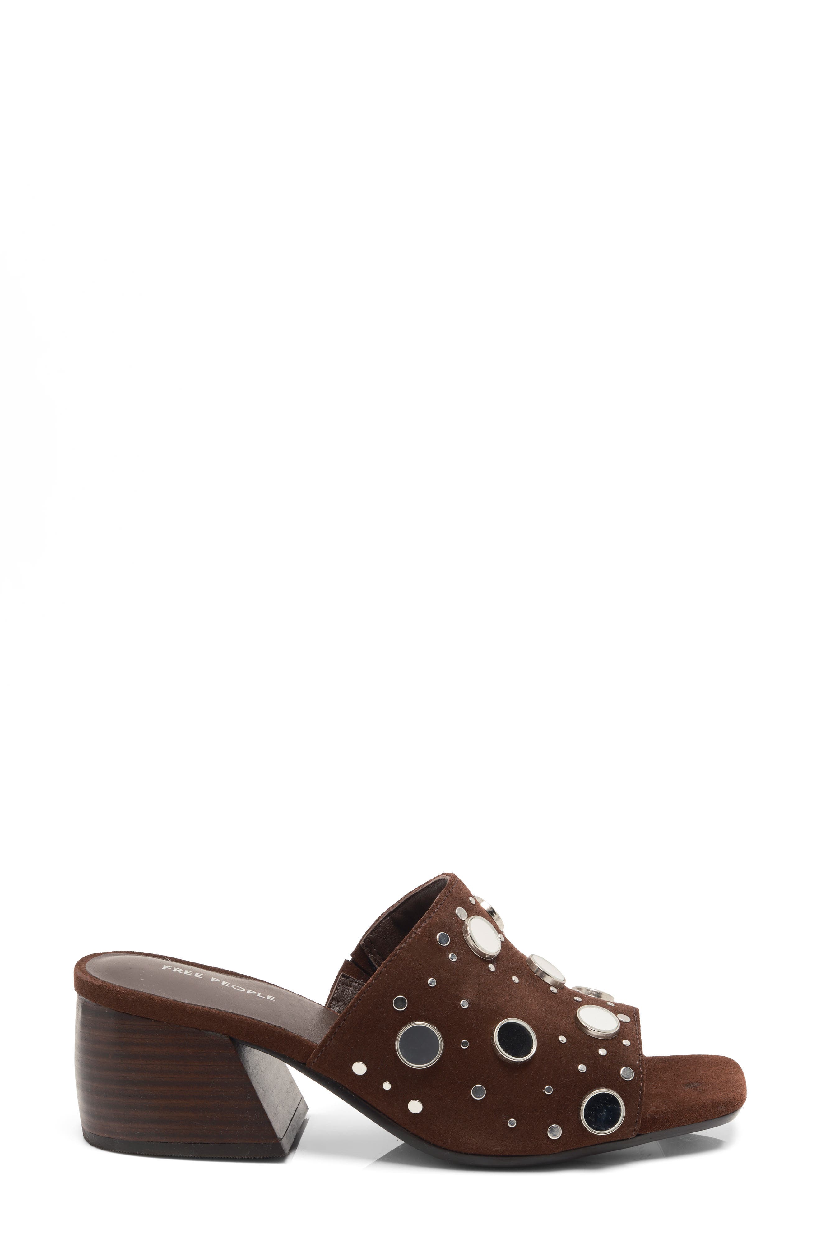 Free People Mirage Block Heel Sandal, Alternate, color, Espresso Suede