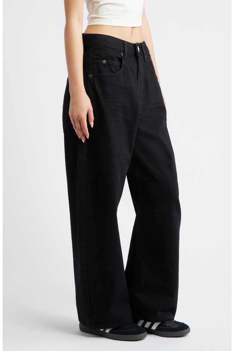 Jaya Low Rise Wide Leg Jeans, Alternate, color, BLACK