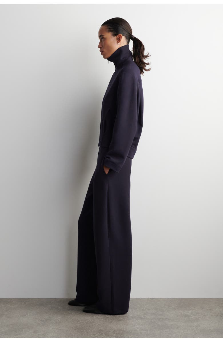 COS Scuba Knit Barrel Leg Joggers, Alternate, color, Navy