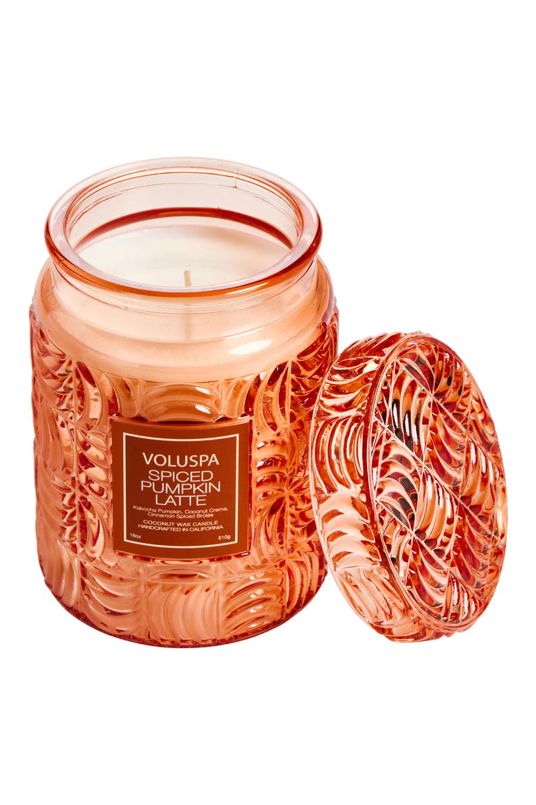 Large Spiced Pumpkin Latte Classic Candle, Main, color, ORANGE
