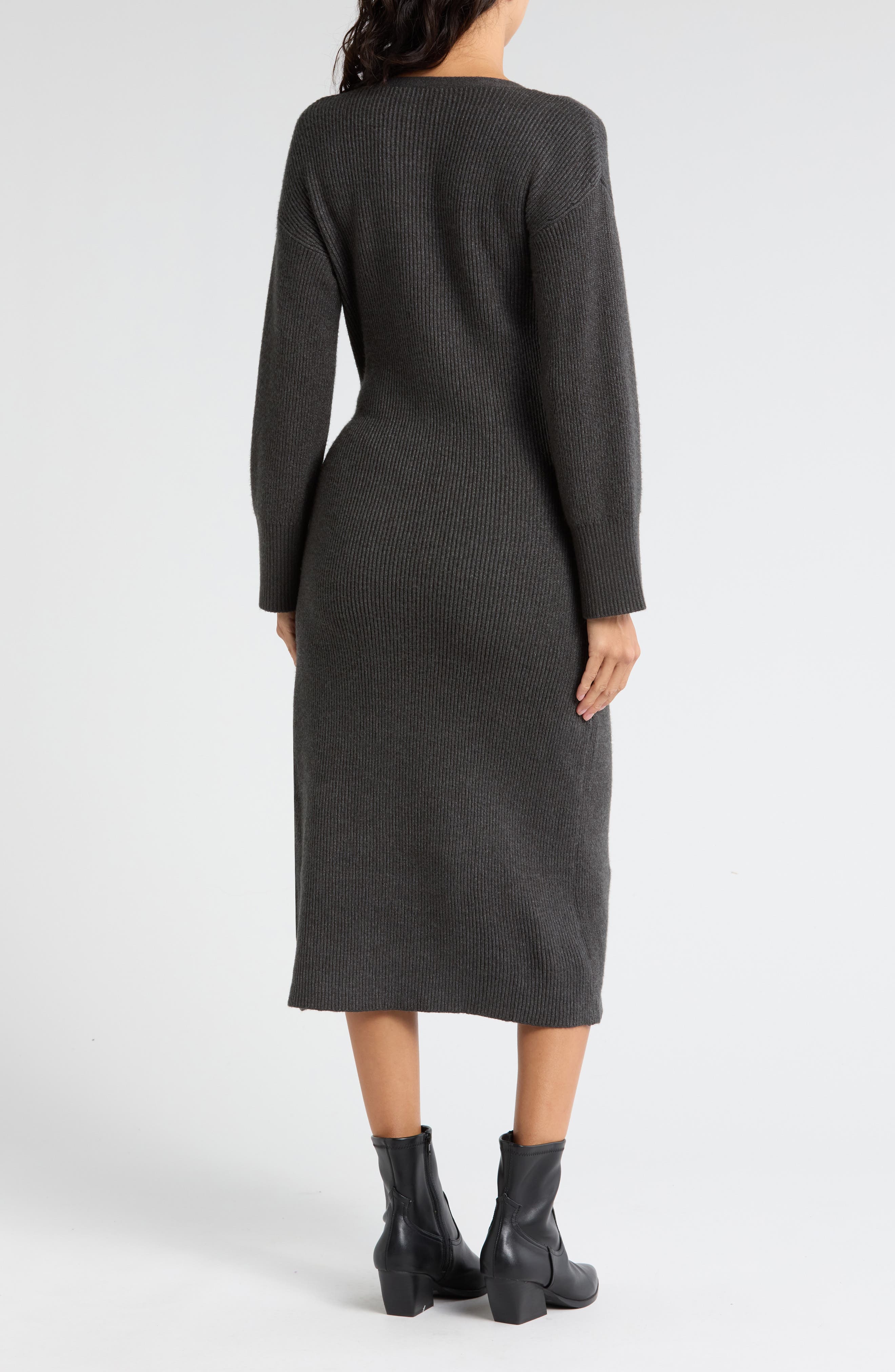 Long Sleeve Wrap Sweater Dress - image 2