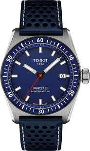 Tissot PR516 Powermatic 80 Automatic Leather Strap Watch, 38mm