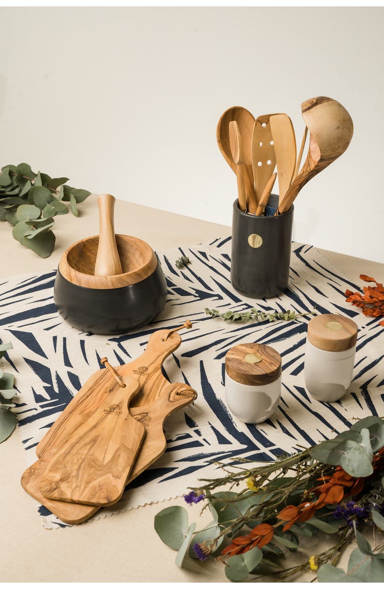 Berard Olivewood Handcrafted 8-Inch Cutting Board with Handle, Alternate, color, Brown