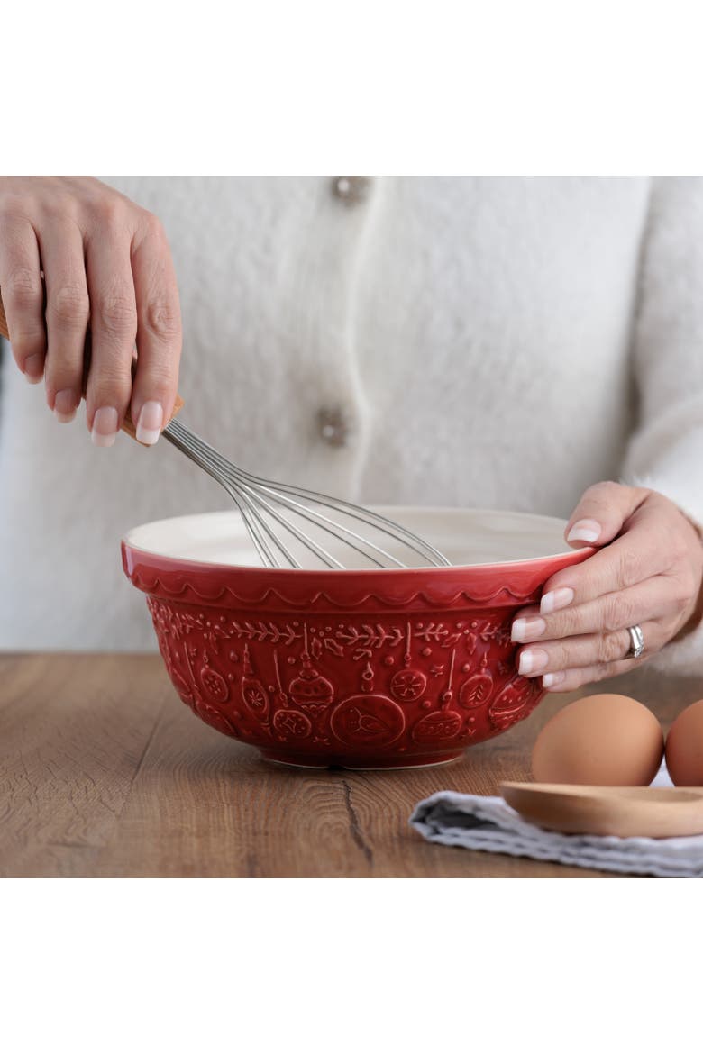 Deck The Halls Size 30 Red Mixing Bowl, 1.15 Quart, Alternate, color, Red
