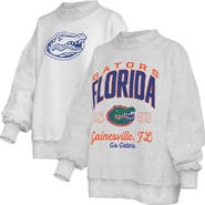 PRESSBOX Women's Pressbox  Heather Gray Florida Gators Reversible Sweatshirt