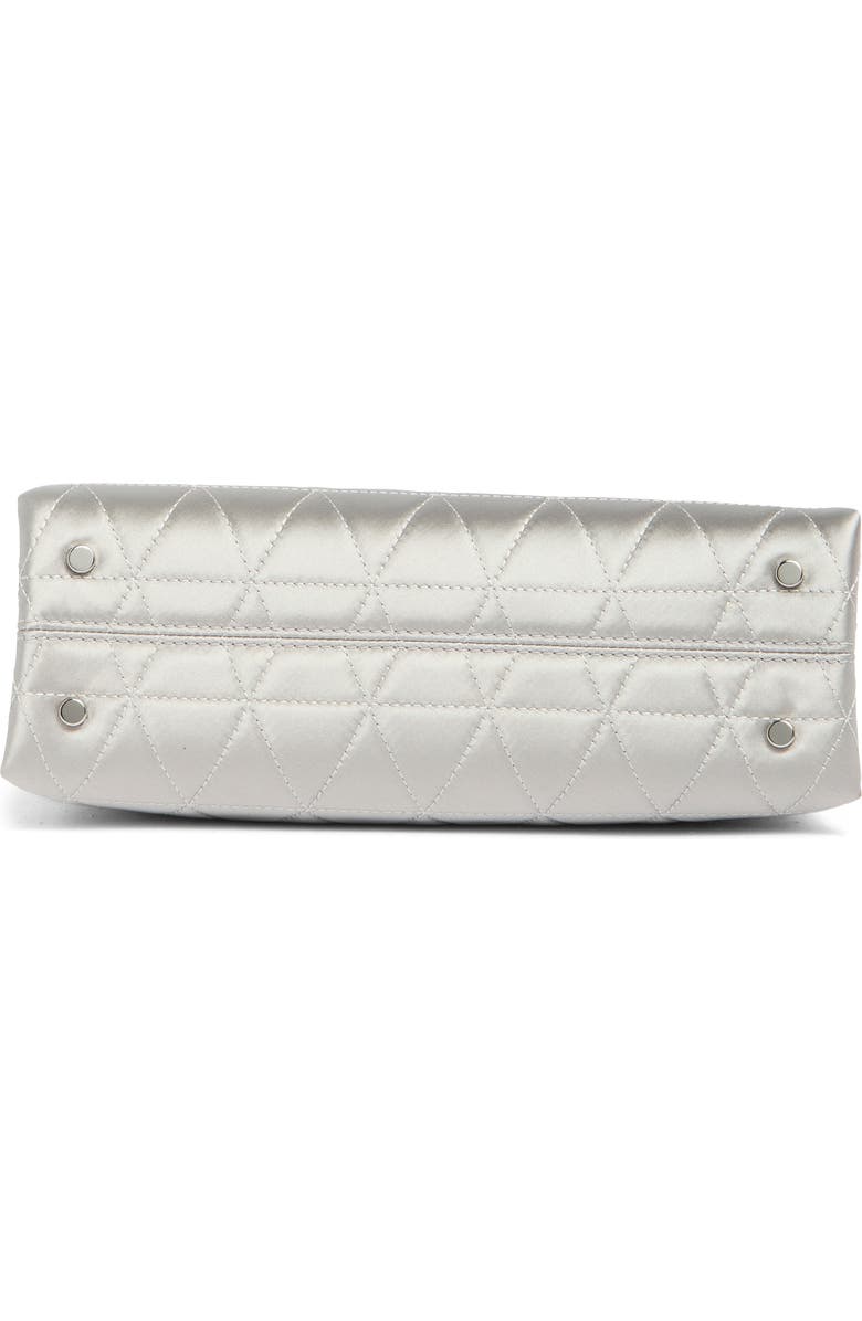 Kate Spade New York sam icon quilted satin satchel, Alternate, color, Silver