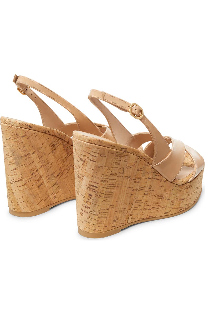 Stuart Weitzman Dayna Slingback Platform Wedge Sandal, Alternate, color, Adobe