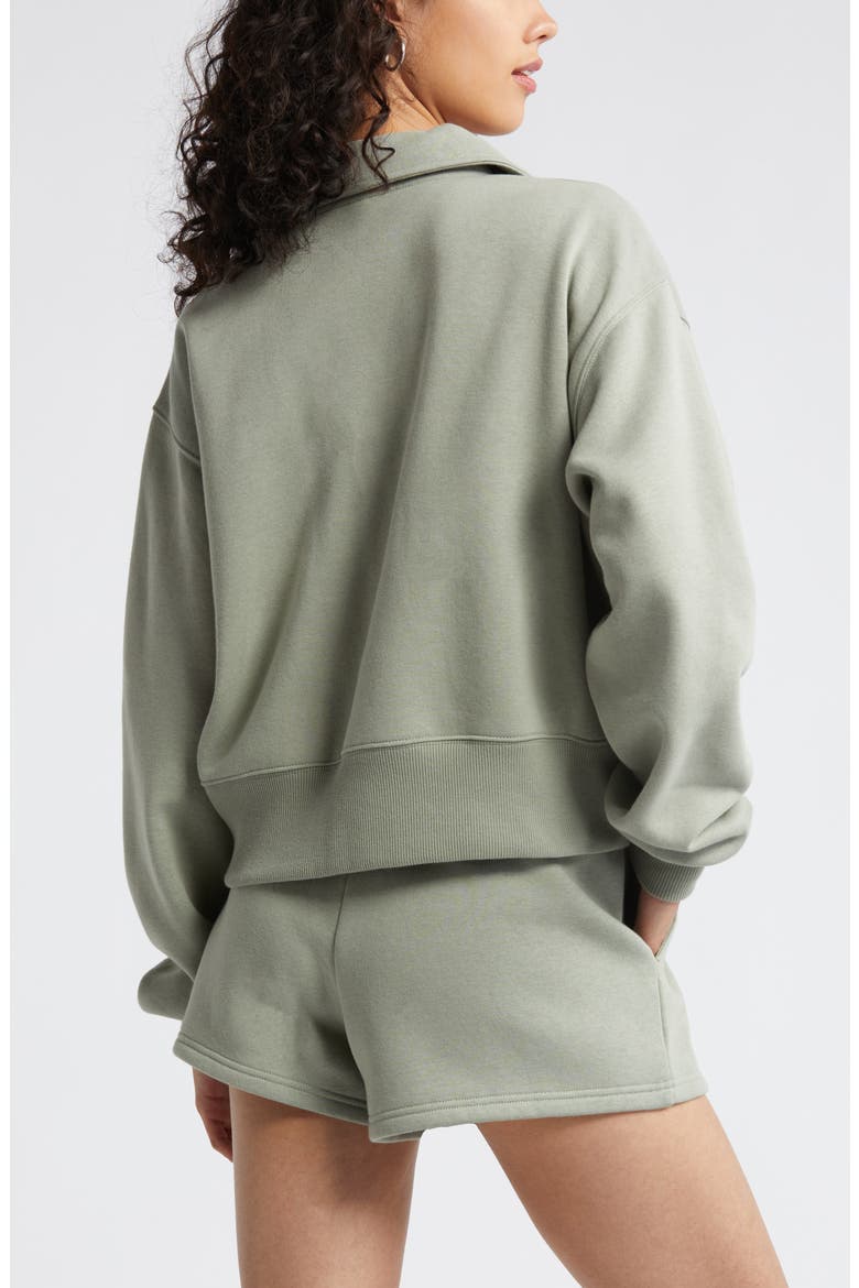 Polo Fleece Sweatshirt, Alternate, color, GREEN HALO