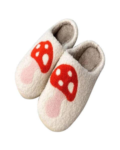 Plush mushroom slippers