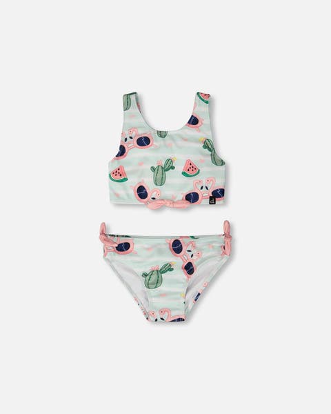 Two-Piece Flamingo and Cactus Swimsuit (Toddler, Little Kid & Big Kid)