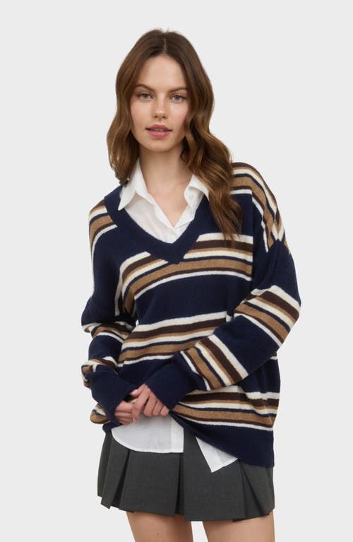 Blu Pepper Pullover V-neck Sweater In Blue