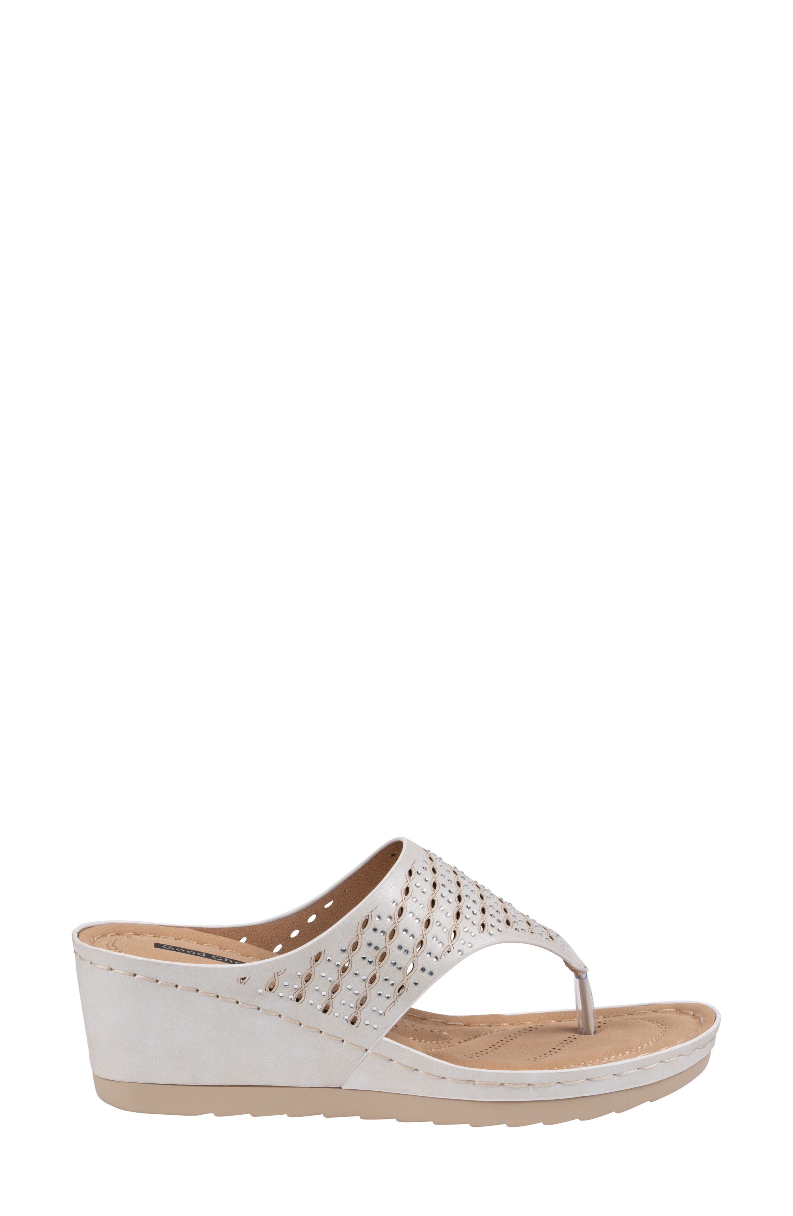 Dannay Wedge Sandal, Alternate, color, WHITE