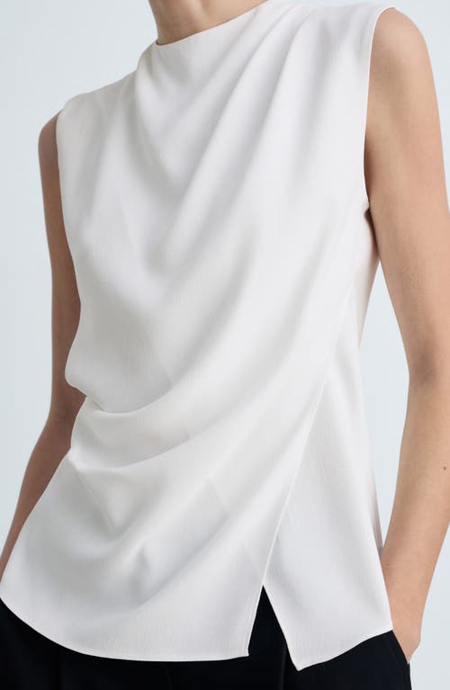 Mango Area Drape Sleeveless Top In Off White