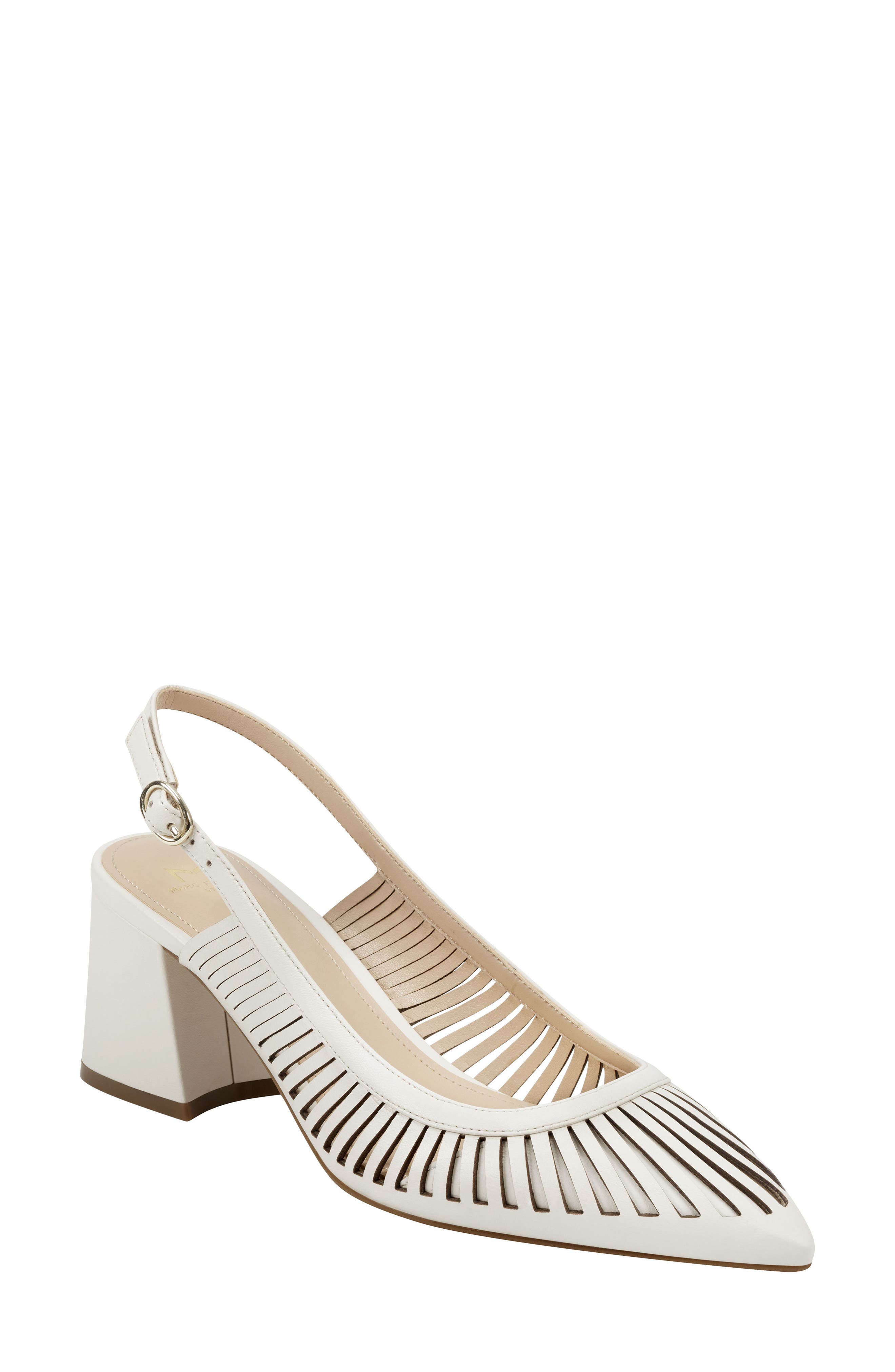 Zabie Slingback Pointed Toe Pump, Main, color, CHIC CREAM LEATHER