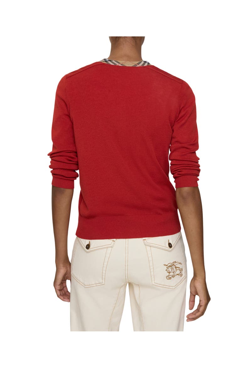 Wool Cardigan, Alternate, color, Crimson red