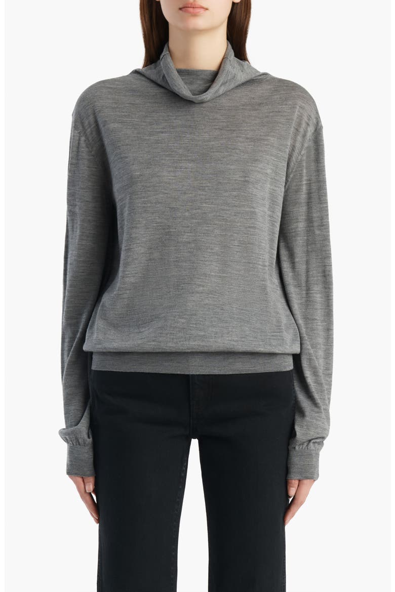 Annette Merino Wool Blend Funnel Neck Sweater, Main, color, STERLING