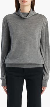 Khaite Annette Merino Wool Blend Funnel Neck Sweater