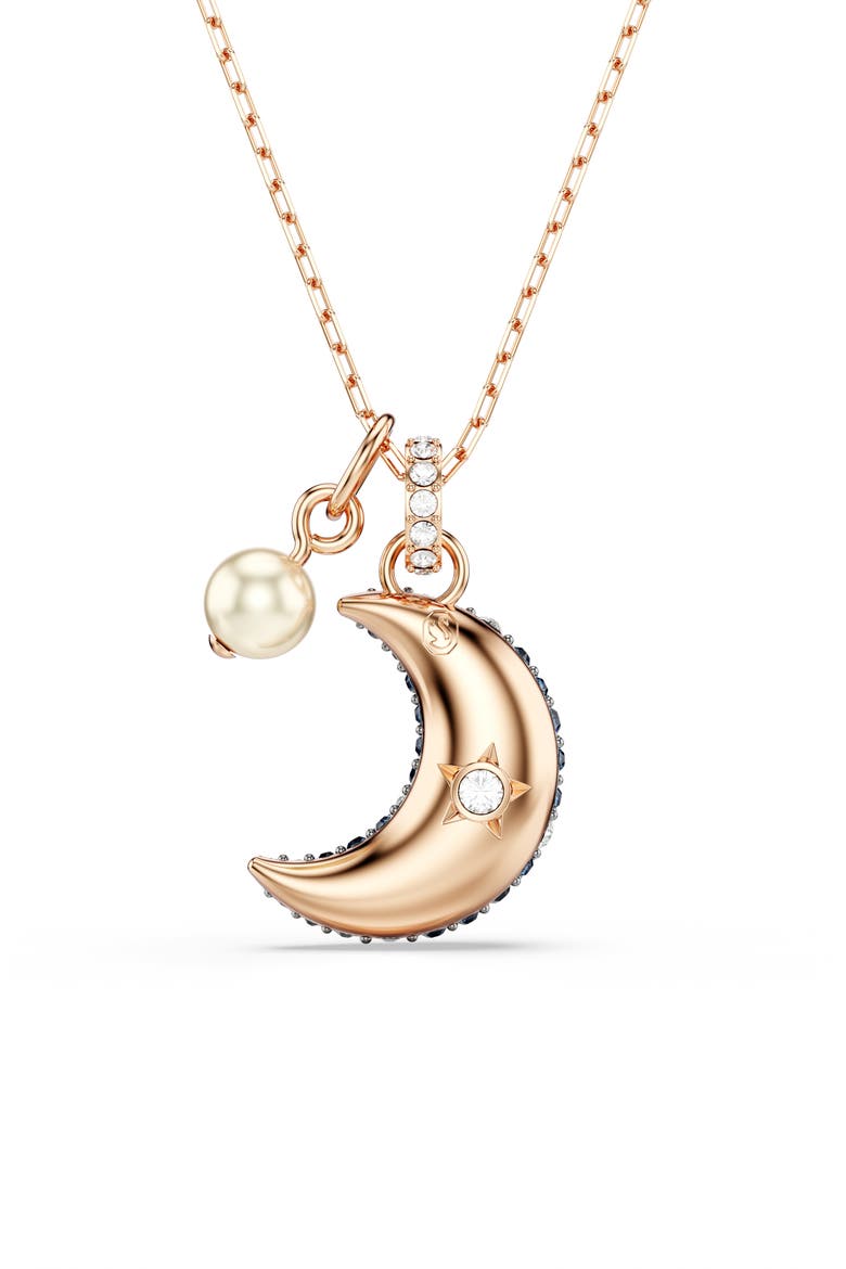 Sublima Luna Pendant Necklace, Alternate, color, BLUE/ ROSE GOLD