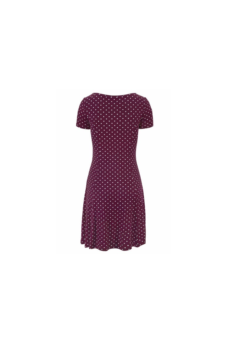 Polka Dot Print Dress, Alternate, color, Bordeaux Multi