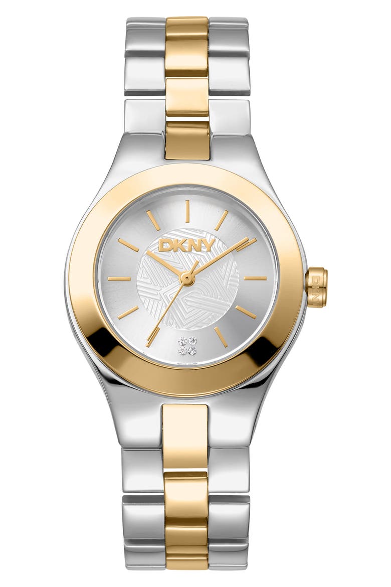 Two Tone Stainless Steel Bracelet Watch, 30mm, Main, color, TWO TONE SILVER AND GOLD