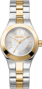 DKNY Two Tone Stainless Steel Bracelet Watch, 30mm
