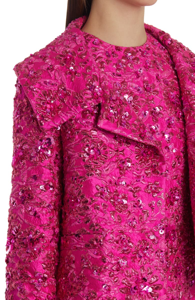 Valentino Garavani Embellished Crop Floral Brocade Jacket, Alternate, color, Pink Pp Uwt