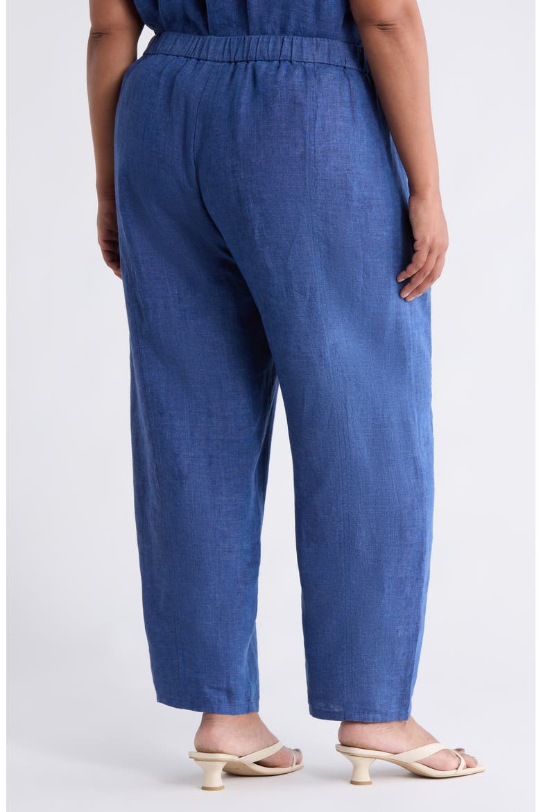 Pleated Organic Linen Lantern Pants, Alternate, color, DEEP DIVE