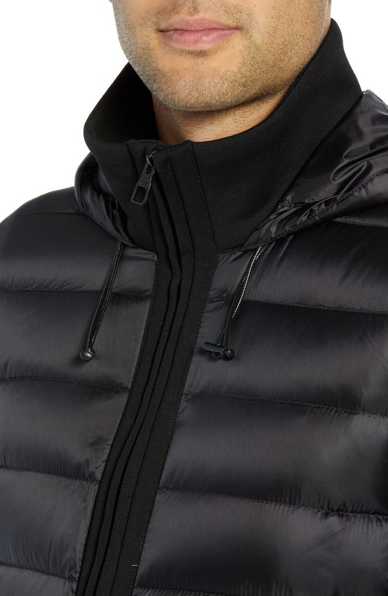 TUMI Quilted Down and Neoprene Hooded Jacket, Alternate, color,