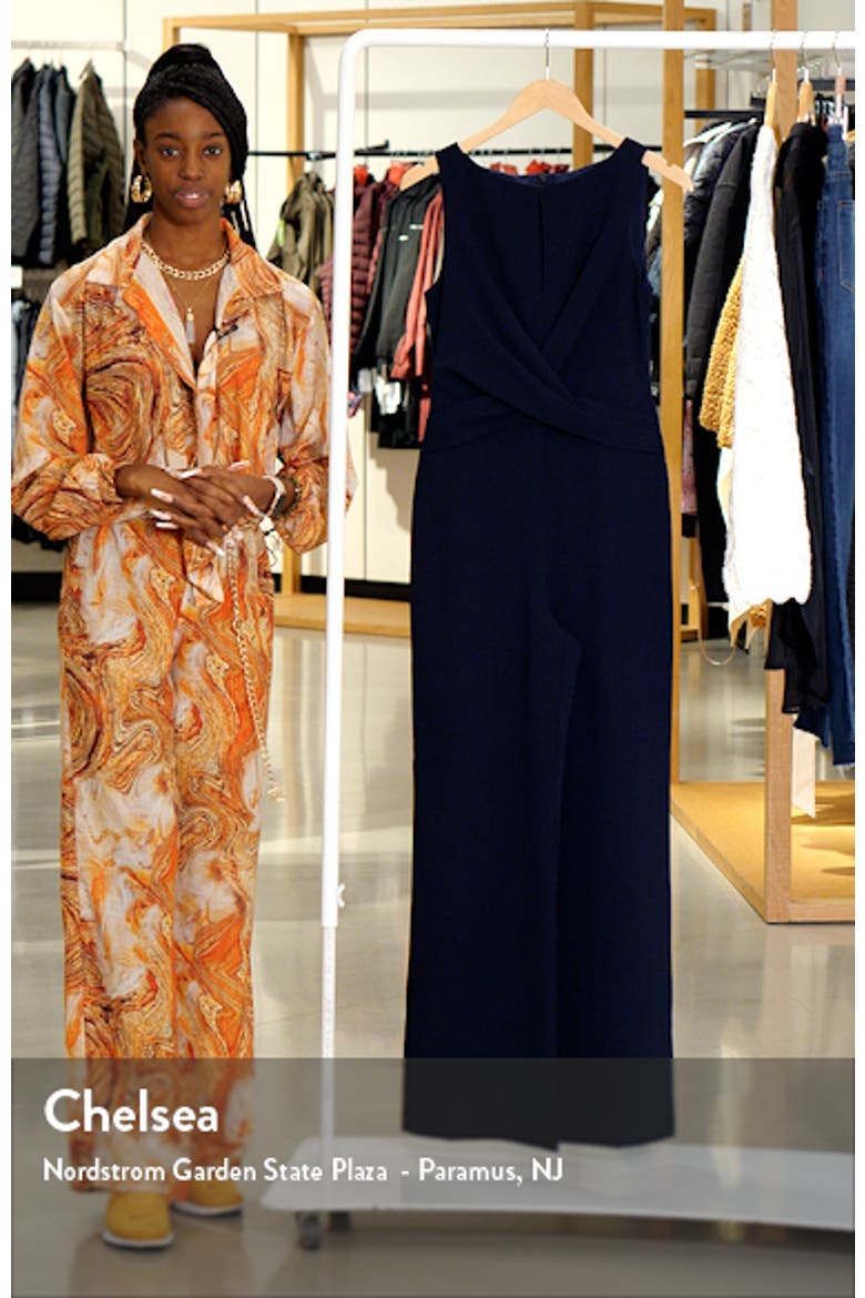 Cross Front Keyhole Wide Leg Crepe Jumpsuit video