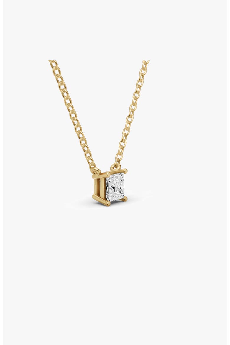 14K Gold 1 ct Lab Grown Princess Shape Diamond Pendant, Alternate, color, Yellow Gold