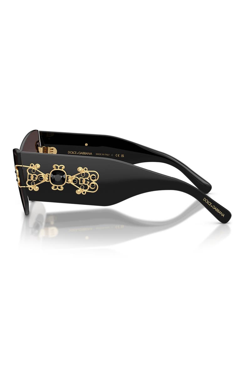 142mm Cat Eye Sunglasses, Alternate, color, BLACK / GREY GRADIENT
