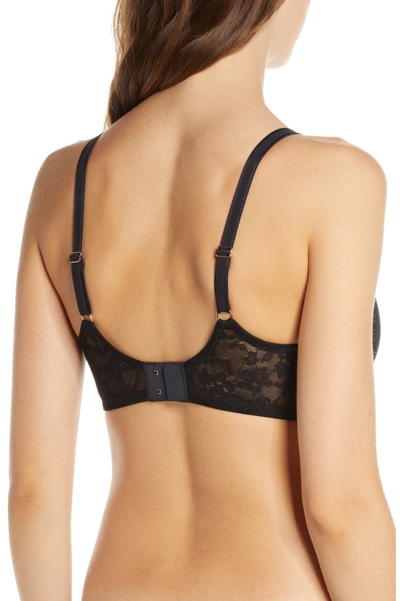 Lace Perfection Underwire T-Shirt Bra, Alternate, color, BLACK