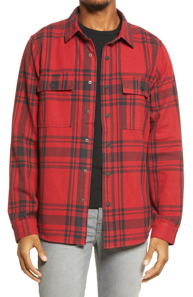 Ksubi Paradox Plaid Long Sleeve Flannel Button-Up Shirt, Main, color, 