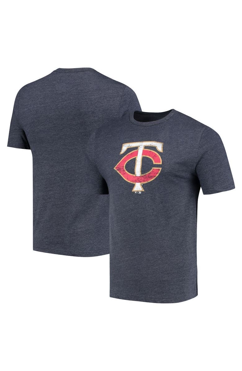 FANATICS Men's Fanatics Branded Navy Minnesota Twins Weathered Official Logo Tri-Blend T-Shirt, Main, color, 