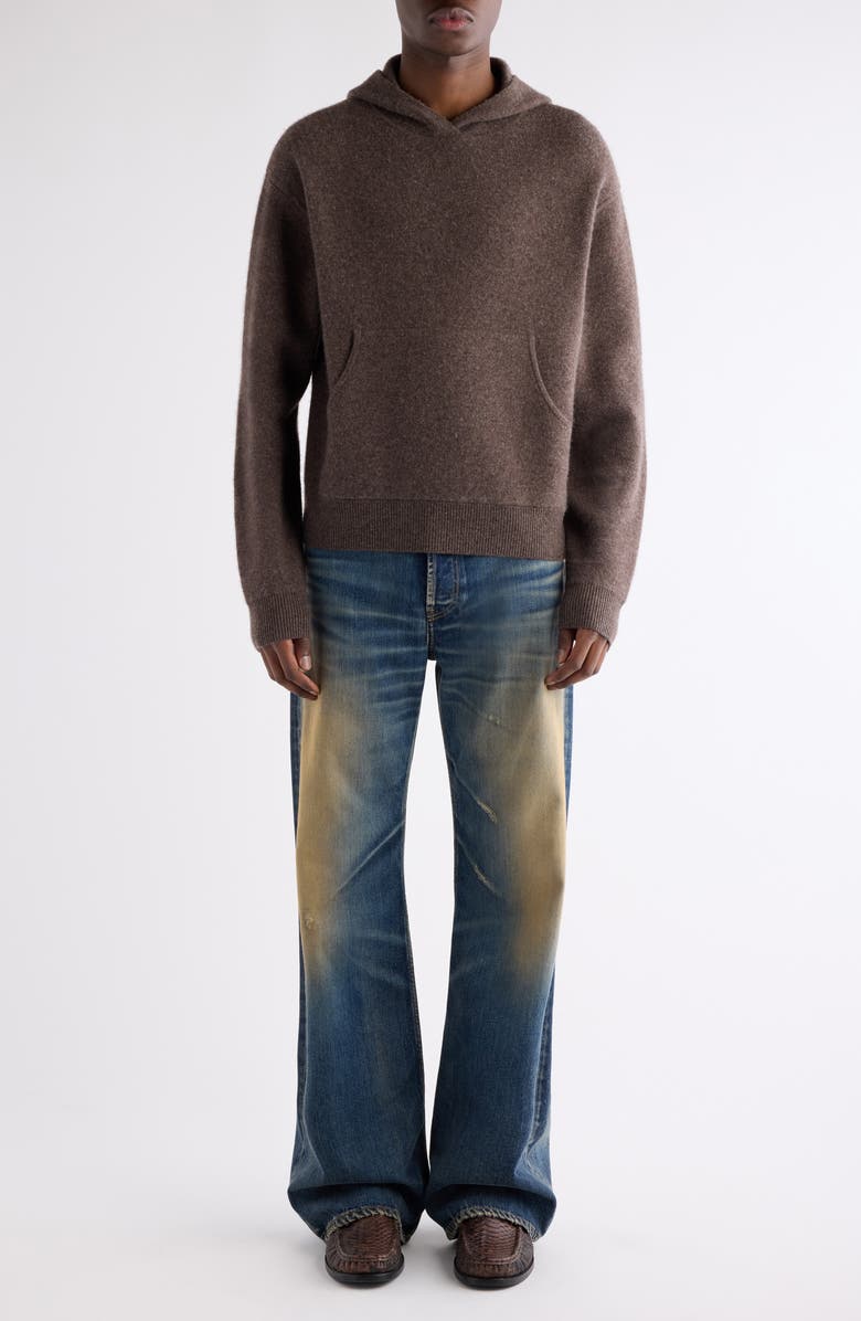 Acne Studios Klama Hooded Cashmere Blend Sweater, Alternate, color, Walnut Brown