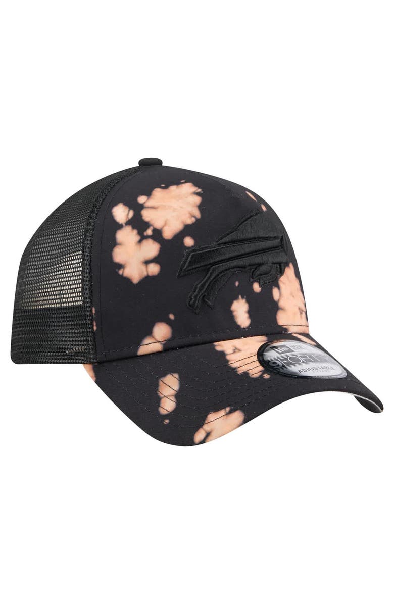 New Era Men's New Era Black Buffalo Bills Bleached 9FORTY A-Frame Adjustable Hat, Alternate, color, 