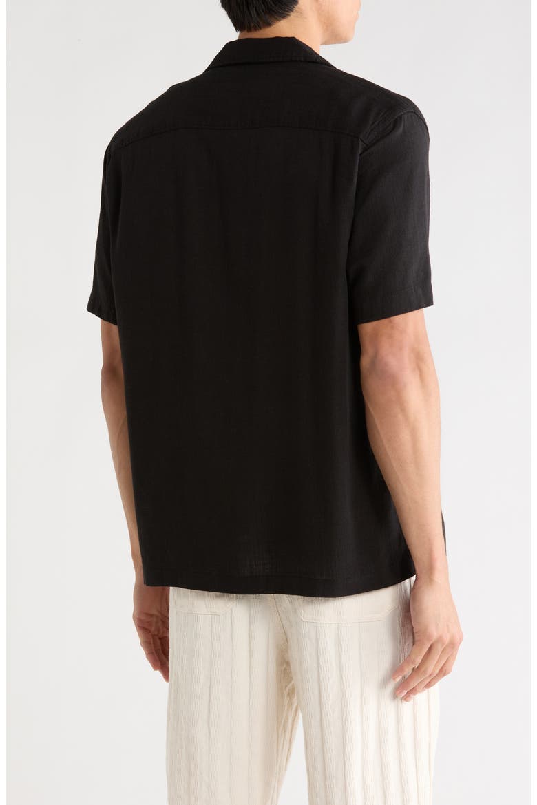 Solid Camp Shirt, Alternate, color, BLACK