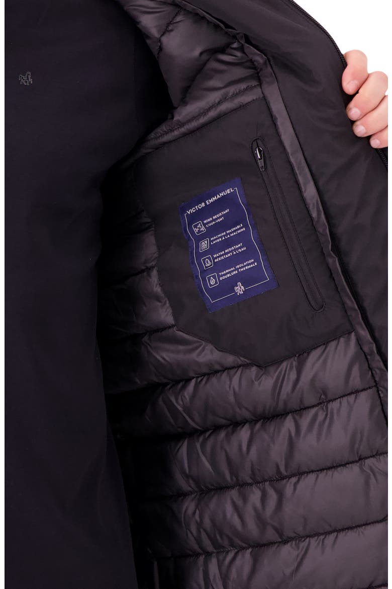 Removable Mock Neck Water Resistant Jacket, Alternate, color, BLACK