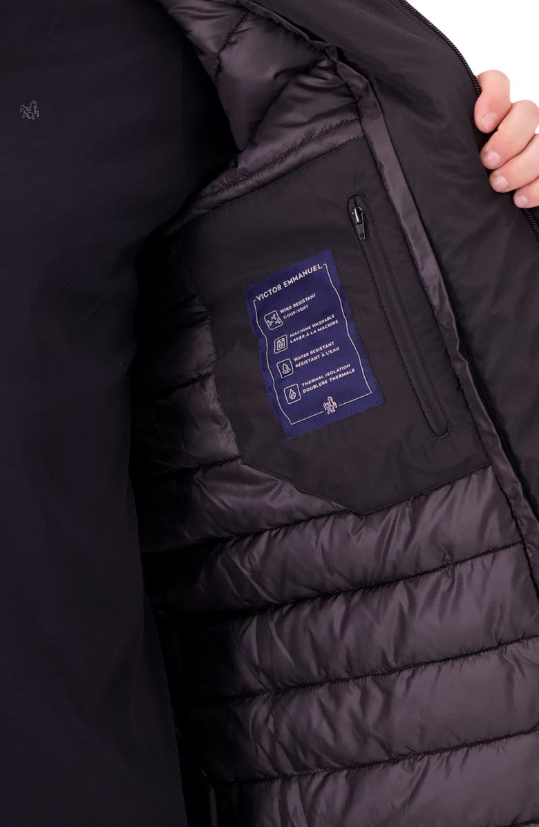 Victor Emmanuel Removable Mock Neck Water Resistant Jacket, Alternate, color, Black